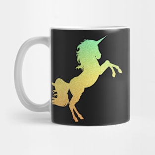 Bright Yellow Orange Ombre Faux Glitter Unicorn Mug